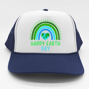 Happy Earth Day 2024 Cute Rainbow Earth Lover Gift Trucker Hat