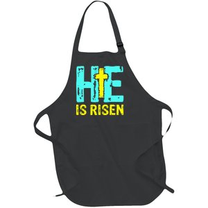 Happy Easter Day He is Risen Christian Easter Full-Length Apron With Pockets