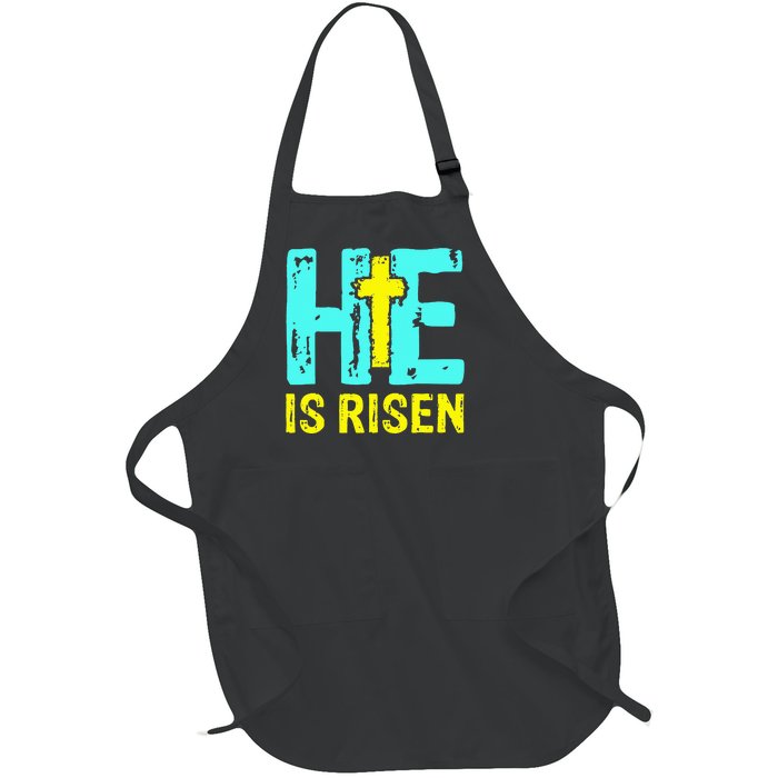 Happy Easter Day He is Risen Christian Easter Full-Length Apron With Pockets