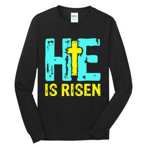 Happy Easter Day He is Risen Christian Easter Tall Long Sleeve T-Shirt