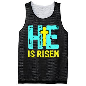 Happy Easter Day He is Risen Christian Easter Mesh Reversible Basketball Jersey Tank