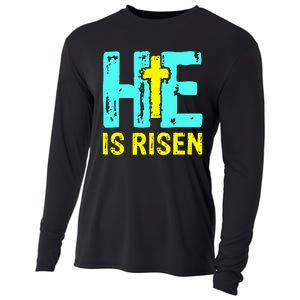 Happy Easter Day He is Risen Christian Easter Cooling Performance Long Sleeve Crew