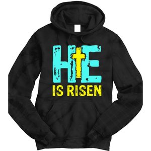 Happy Easter Day He is Risen Christian Easter Tie Dye Hoodie