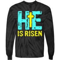 Happy Easter Day He is Risen Christian Easter Tie-Dye Long Sleeve Shirt