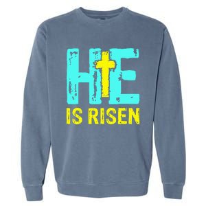 Happy Easter Day He is Risen Christian Easter Garment-Dyed Sweatshirt