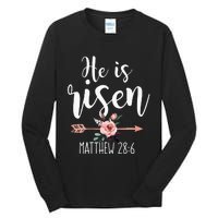 Happy Easter Day He Is Risen Floral Tall Long Sleeve T-Shirt