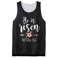 Happy Easter Day He Is Risen Floral Mesh Reversible Basketball Jersey Tank