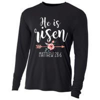 Happy Easter Day He Is Risen Floral Cooling Performance Long Sleeve Crew