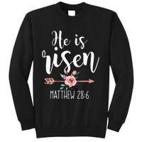 Happy Easter Day He Is Risen Floral Tall Sweatshirt