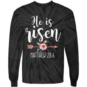 Happy Easter Day He Is Risen Floral Tie-Dye Long Sleeve Shirt