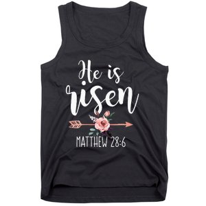 Happy Easter Day He Is Risen Floral Tank Top