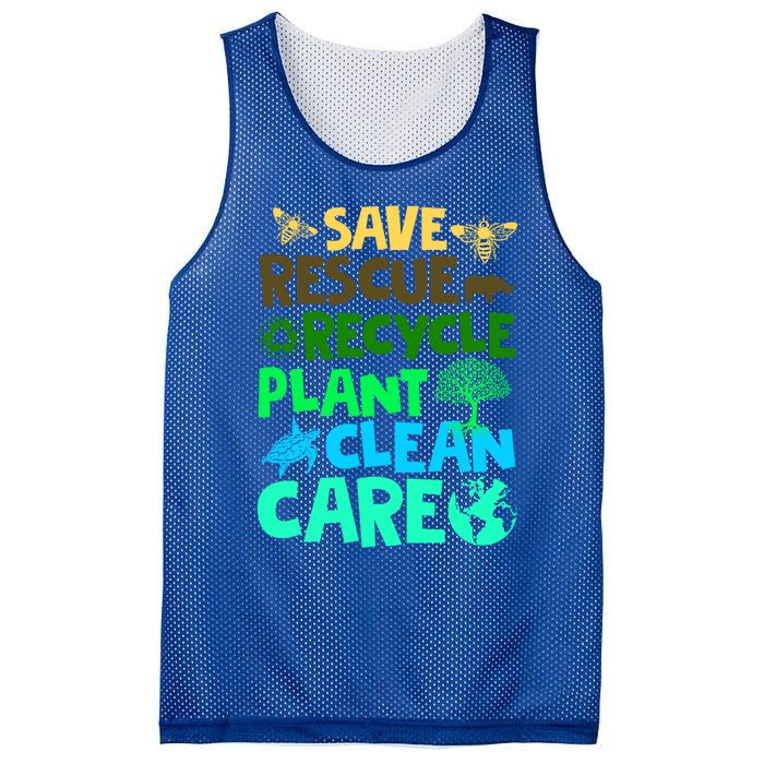 Happy Earth Day Gift Save Rescue Recycle Plant Clean Care Gift Mesh Reversible Basketball Jersey Tank