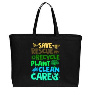 Happy Earth Day Gift Save Rescue Recycle Plant Clean Care Gift Cotton Canvas Jumbo Tote