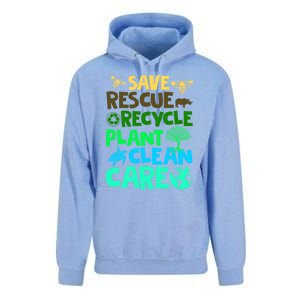 Happy Earth Day Gift Save Rescue Recycle Plant Clean Care Gift Unisex Surf Hoodie