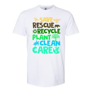 Happy Earth Day Gift Save Rescue Recycle Plant Clean Care Gift Softstyle CVC T-Shirt