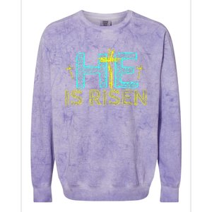 Happy Easter Day He is Risen Christian Easter Colorblast Crewneck Sweatshirt