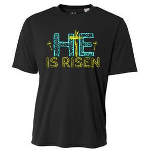 Happy Easter Day He is Risen Christian Easter Cooling Performance Crew T-Shirt