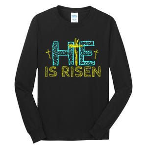 Happy Easter Day He is Risen Christian Easter Tall Long Sleeve T-Shirt