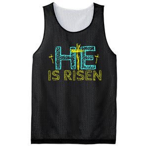 Happy Easter Day He is Risen Christian Easter Mesh Reversible Basketball Jersey Tank