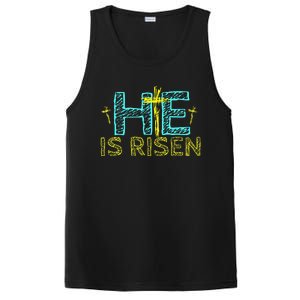 Happy Easter Day He is Risen Christian Easter PosiCharge Competitor Tank