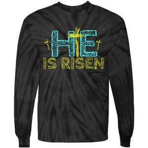 Happy Easter Day He is Risen Christian Easter Tie-Dye Long Sleeve Shirt