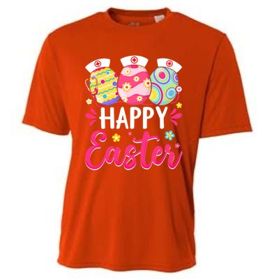 Happy Easter Day Nursing Cute Bunny Egg Nurse Stethoscope Gift Cooling Performance Crew T-Shirt