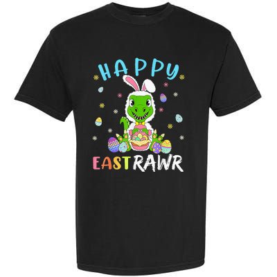 Happy Eastrawr Dinosaur T Rex Cute Easter Bunny Egg Garment-Dyed Heavyweight T-Shirt