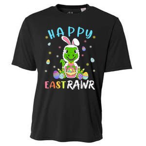 Happy Eastrawr Dinosaur T Rex Cute Easter Bunny Egg Cooling Performance Crew T-Shirt