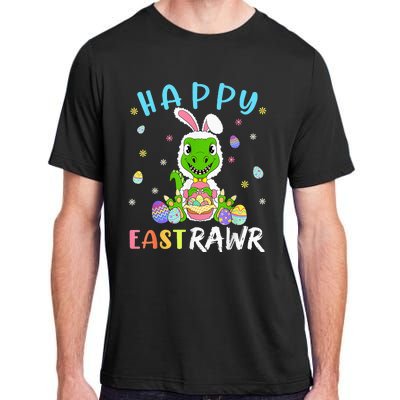 Happy Eastrawr Dinosaur T Rex Cute Easter Bunny Egg Adult ChromaSoft Performance T-Shirt