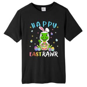 Happy Eastrawr Dinosaur T Rex Cute Easter Bunny Egg Tall Fusion ChromaSoft Performance T-Shirt