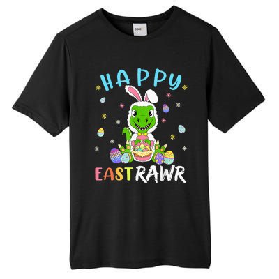 Happy Eastrawr Dinosaur T Rex Cute Easter Bunny Egg Tall Fusion ChromaSoft Performance T-Shirt