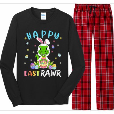 Happy Eastrawr Dinosaur T Rex Cute Easter Bunny Egg Long Sleeve Pajama Set