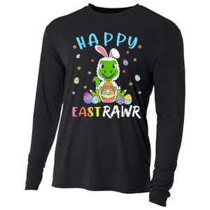 Happy Eastrawr Dinosaur T Rex Cute Easter Bunny Egg Cooling Performance Long Sleeve Crew