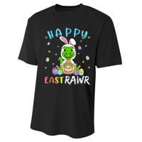 Happy Eastrawr Dinosaur T Rex Cute Easter Bunny Egg Performance Sprint T-Shirt