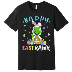 Happy Eastrawr Dinosaur T Rex Cute Easter Bunny Egg Premium T-Shirt