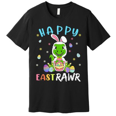 Happy Eastrawr Dinosaur T Rex Cute Easter Bunny Egg Premium T-Shirt