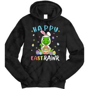 Happy Eastrawr Dinosaur T Rex Cute Easter Bunny Egg Tie Dye Hoodie