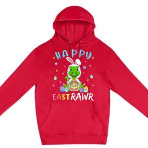 Happy Eastrawr Dinosaur T Rex Cute Easter Bunny Egg Premium Pullover Hoodie