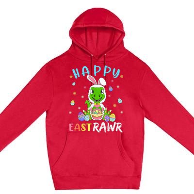 Happy Eastrawr Dinosaur T Rex Cute Easter Bunny Egg Premium Pullover Hoodie