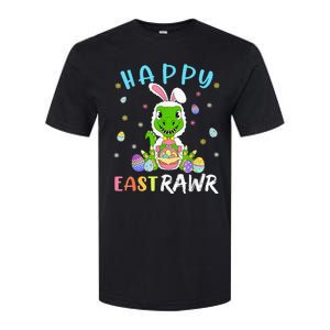 Happy Eastrawr Dinosaur T Rex Cute Easter Bunny Egg Softstyle CVC T-Shirt