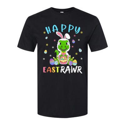 Happy Eastrawr Dinosaur T Rex Cute Easter Bunny Egg Softstyle CVC T-Shirt