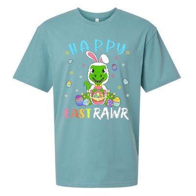 Happy Eastrawr Dinosaur T Rex Cute Easter Bunny Egg Sueded Cloud Jersey T-Shirt