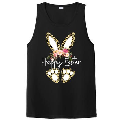 Happy Easter Day Leopard Plaid Rabbit PosiCharge Competitor Tank