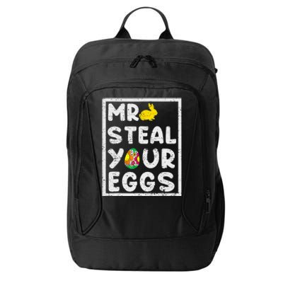 Happy Easter Day Mr Steal Your Eggs Funny Spring Rabbit City Backpack