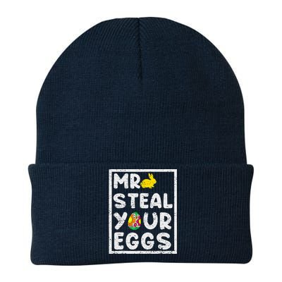 Happy Easter Day Mr Steal Your Eggs Funny Spring Rabbit Knit Cap Winter Beanie