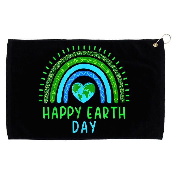 Happy Earth Day 2024 Cute Rainbow Earth Lover Grommeted Golf Towel