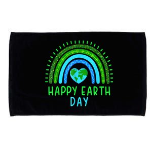 Happy Earth Day 2024 Cute Rainbow Earth Lover Microfiber Hand Towel