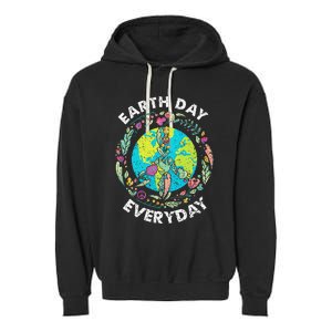 Happy Earth Day Every Day Peace Symbol Garment-Dyed Fleece Hoodie