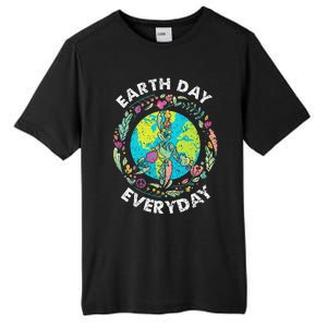 Happy Earth Day Every Day Peace Symbol Tall Fusion ChromaSoft Performance T-Shirt