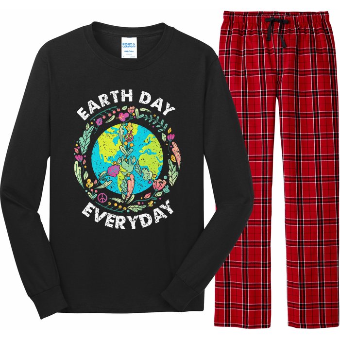 Happy Earth Day Every Day Peace Symbol Long Sleeve Pajama Set